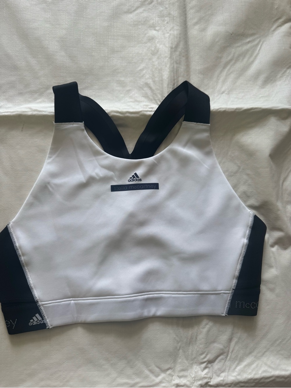 Adidas by Stella McCartney White and Black Athletic Sports Bra